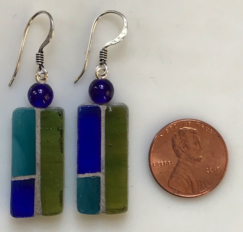 Stained glass and glass with silver wires. $25.00